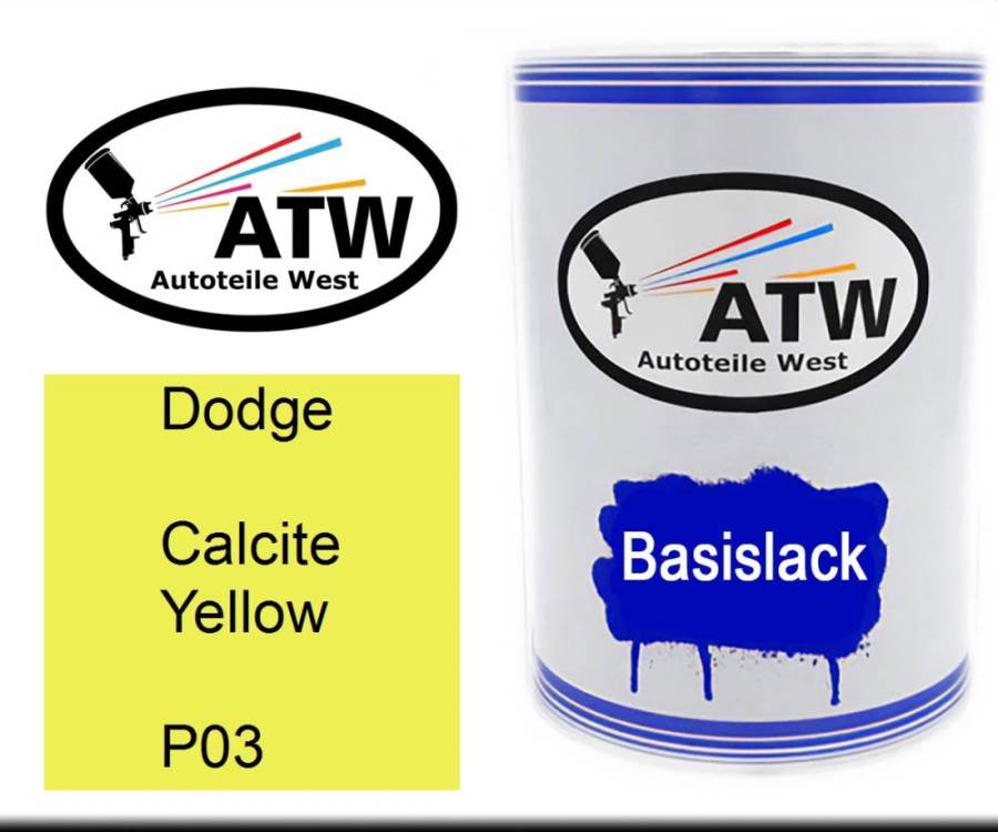 Dodge, Calcite Yellow, P03: 500ml Lackdose, von ATW Autoteile West.